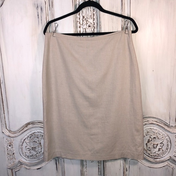 Uniform by John Paul Richards Linen Rayon Blend Fully Lined Straight Skirt S/14 - Picture 1 of 5